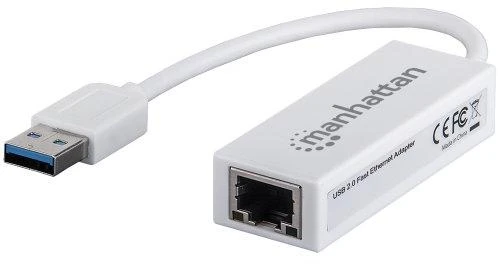 Manhattan 506731 kabelių sąsaja / invertavimo adapteris USB 2.0 RJ-45 Balta