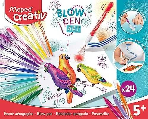 Maped CREATIV Blow Pen Art pučiamųjų flomasterių rinkinys, 24 spalvų
