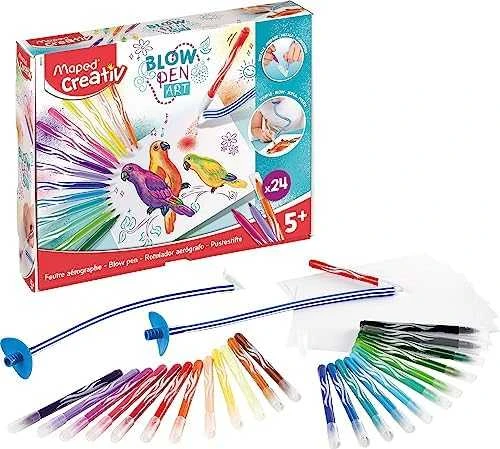 Maped CREATIV Blow Pen Art pučiamųjų flomasterių rinkinys, 24 spalvų
