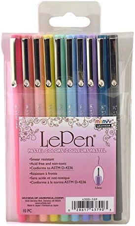 Marvy Uchida Stilingi rašikliai plonu antgaliu Le Pen 4300-10PX Pastel, 10vnt.