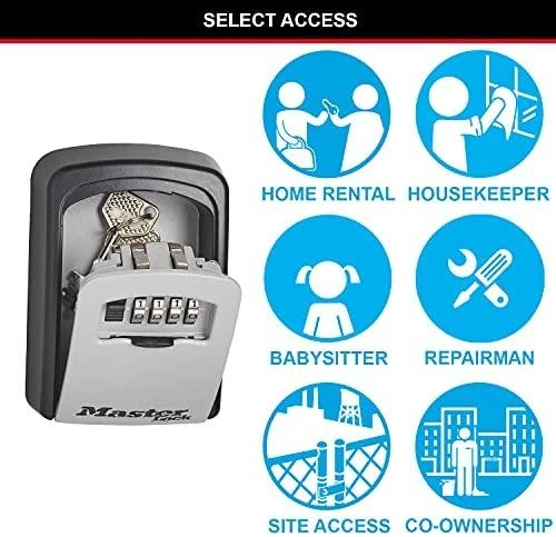 Master Lock Skaitmeninis sieninis seifas raktams su kodiniu užraktu, pakabinamas