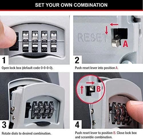 Master Lock Skaitmeninis sieninis seifas raktams su kodiniu užraktu, pakabinamas
