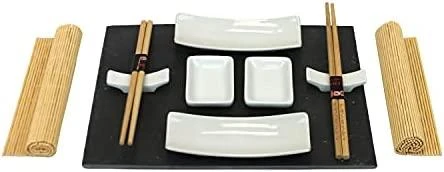 Excellent Houseware Sushi rinkinys 13 vnt. porceliano, bambuko ir akmens