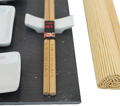 Excellent Houseware Sushi rinkinys 13 vnt. porceliano, bambuko ir akmens