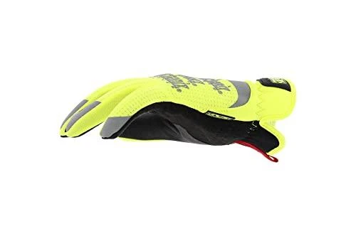 Mechanix Wear PirštinėsFastFit® HiViz geltonos 9/M dydis. Rauktas rankogalis, dirbtinė oda, TrekDry®, šviesą atspindintys užrašai