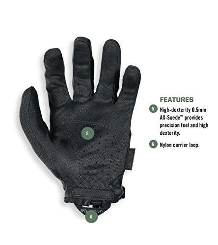 Mechanix Wear Pirštinės Mechanix Specialty 0.5 visos juodos M. 0,5mm storio delnas. Velcro, dirbtinė oda, TrekDry®, Lycra