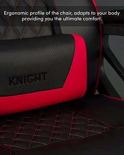 Žaidimų kėdė SENSE7 Knight, Raudona (odinė)