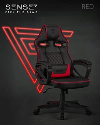 Žaidimų kėdė SENSE7 Knight, Raudona (odinė)