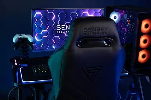 Žaidimų kėdė SENSE7 Vanguard, Juoda (medžiaginė)