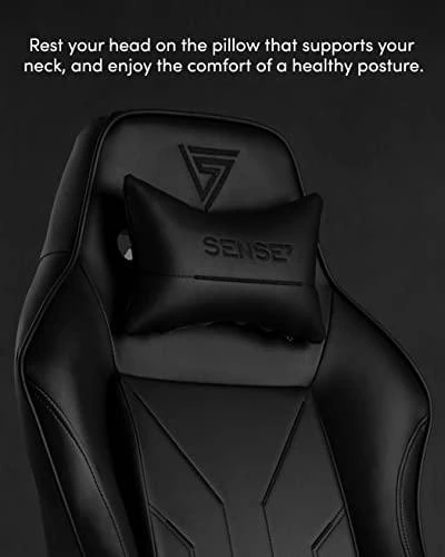 Žaidimų kėdė SENSE7 Vanguard, Juoda (medžiaginė)