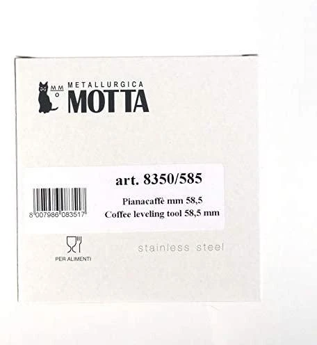 Metallurgica Motta 58,5 mm nerūdijančio plieno kavos išlyginimo įrankis, juodas