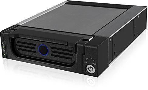 ICY BOX IB-138SK-B-II SATA mobilusis stovas skirtas 3,5 colio SATA HDD KeyLock kaip maitinimo jungiklio šviesos diodai 4 ir 15 kontaktų maitinimo jungtis Fullmetal juodas