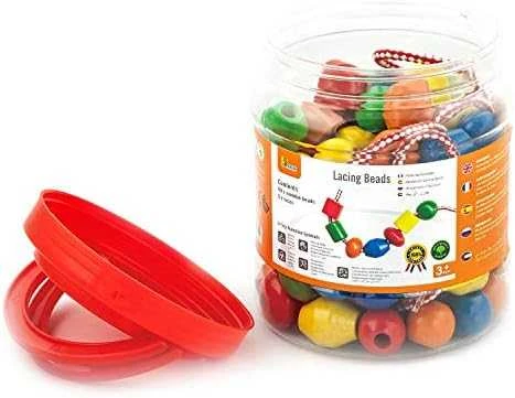 Viga New Classic Toys Įvairiaspalvių karoliukų rinkinys