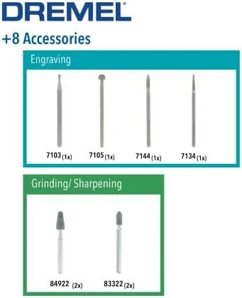 Dremel 682 rinkinio antgalių specifikacijų schema