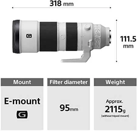 Sony FE 200–600 MM F5.6–6.3 G OSS MILC Priartinimo teleobjektyvas Balta