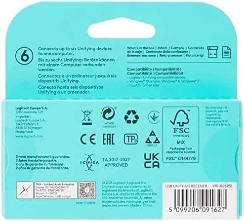Pelė Logitech Vienijantis USB imtuvas
