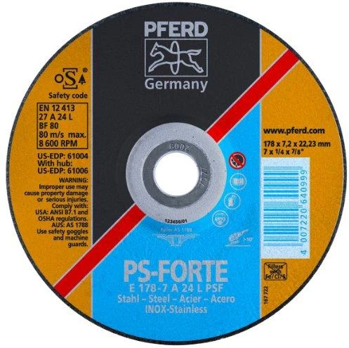 Agresyvaus šlifavimo diskas PFERD E150-7 A24 L PSF