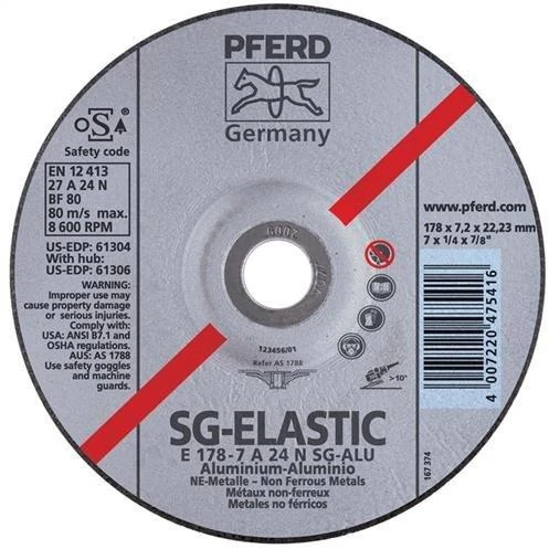 Metalo šlifavimo diskas Ø125x7x22mm E125-7 A 24 N SG ALU PFERD