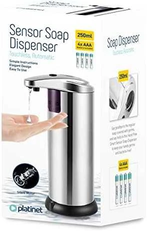 Sensorinis muilo dozatorius Platinet nerūdijančio plieno, 250 ml