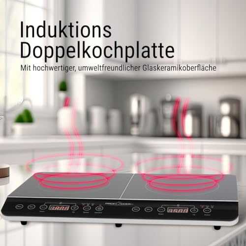 Clatronic Indukcinė Viryklė - Profi Cook PC-DKI 1067, 3500W, 2 Kaitvietės, Juoda