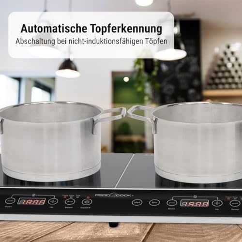 Clatronic Indukcinė Viryklė - Profi Cook PC-DKI 1067, 3500W, 2 Kaitvietės, Juoda