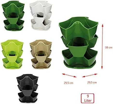 Prosperplast Trigubas puodas žolelėms Coubi Herbal antracitas