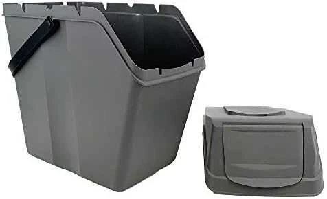 Prosperplast Rinkinys „Sortibox“ 3x25L pilkų atliekų rūšiavimo konteinerių rinkinys ISWB25S3