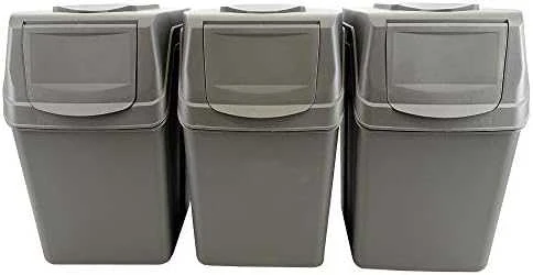 Prosperplast Rinkinys „Sortibox“ 3x25L pilkų atliekų rūšiavimo konteinerių rinkinys ISWB25S3