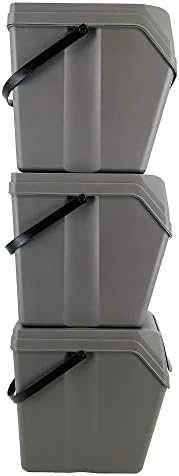 Prosperplast Rinkinys „Sortibox“ 3x25L pilkų atliekų rūšiavimo konteinerių rinkinys ISWB25S3