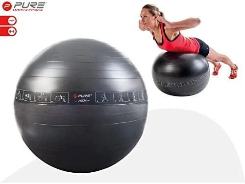 Pure2Improve | Exercise Ball | Juodas | 75 cm