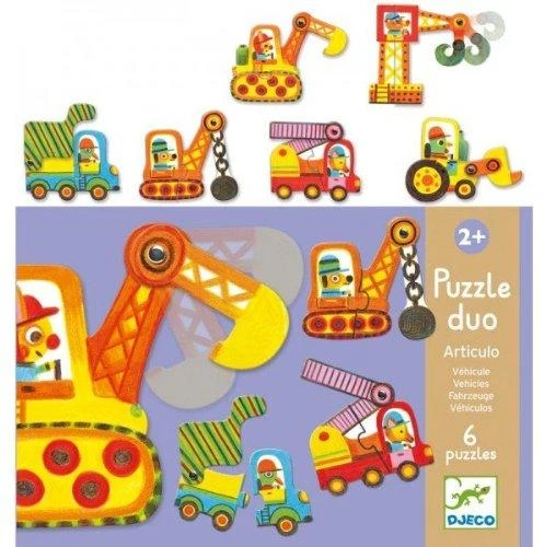 Djeco Dviejų dalių dėlionės - Automobiliai (12 vnt.) ( DJ08170 )