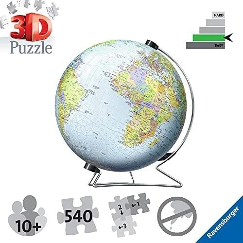 RAVENSBURGER 3D dėlionė 540 dalių (apvali ) gaublys, 12436