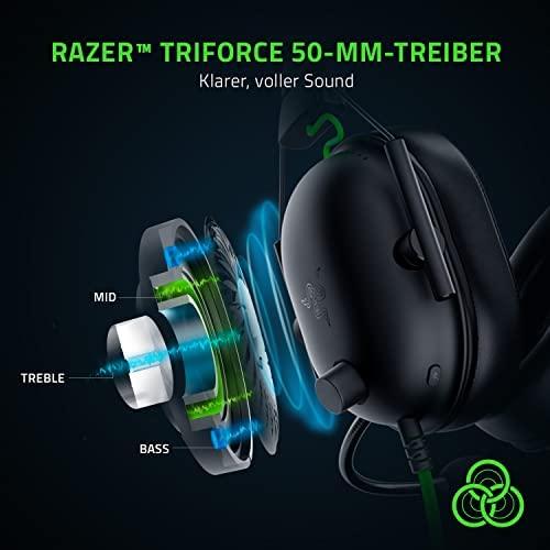 Esports THX Spatial Audio Žaidimų Ausinės Razer BlackShark V2 + USB garso plokštė, Juodos