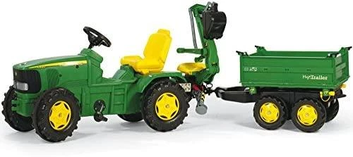 Rolly Toys Priekaba Mega Tipper Traktoriui, Žalia, Dvigubas Ašies