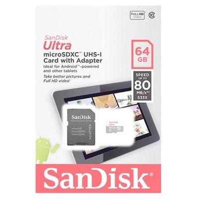 Atminties kortelė Sandisk Ultra microSDXC UHS-I 64GB