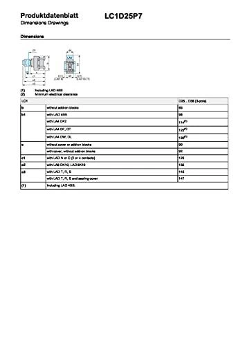 Schneider Electric „Schneider“ maitinimo kontaktorius 3P 25A 230V AC 1NO 1NC (LC1D25P7)