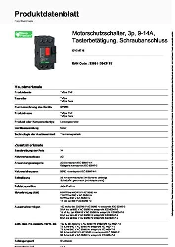 Schneider Electric GV2ME16 9-14A WYŁ.SILNIKOWY