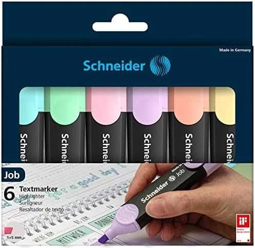 Schneider Rinkinys zakreślaczy Job Pastel 1-5 mm 6 vnt.