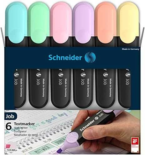 Schneider Rinkinys zakreślaczy Job Pastel 1-5 mm 6 vnt.