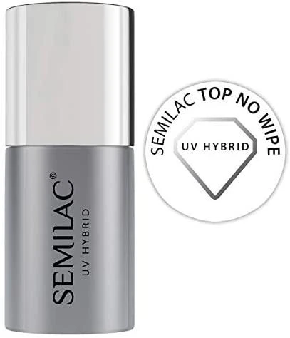 Semilac UV Hybrid Top No Wipe viršus hibridiniam lakui be plovimo 7ml