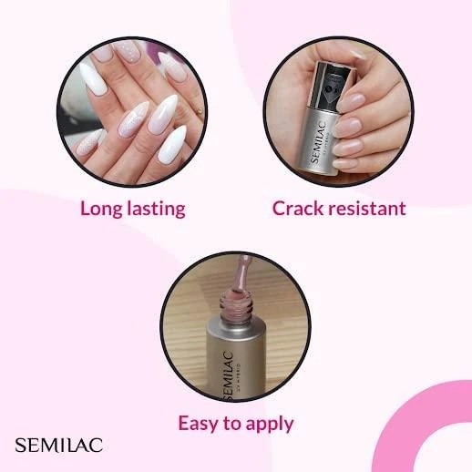 Semilac UV Hybrid Top No Wipe viršus hibridiniam lakui be plovimo 7ml