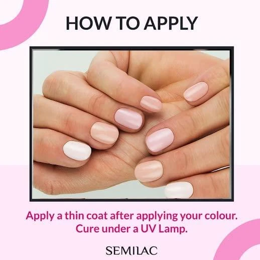 Semilac UV Hybrid Top No Wipe viršus hibridiniam lakui be plovimo 7ml