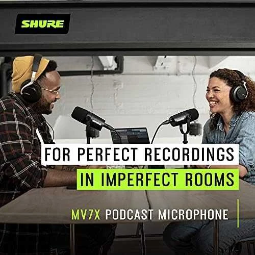 Shure MV7X Juodas studijinis mikrofonas