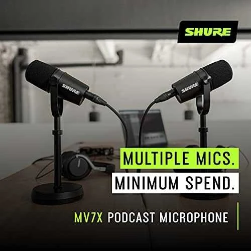 Shure MV7X Juodas studijinis mikrofonas