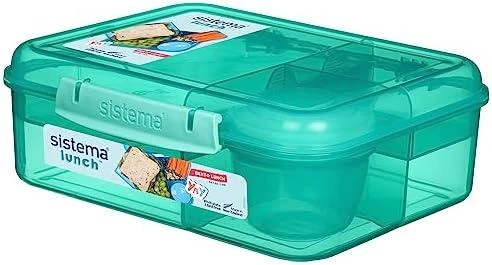 Sistema Bento vaikiška pietų dėžutė su skyreliais 1650 ml, mėlyna