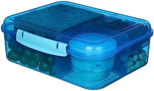 Sistema Bento vaikiška pietų dėžutė su skyreliais 1650 ml, mėlyna