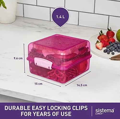 Sistema SISTIMA Pietūs Cube Spalvotas konteineris 1.4L (31735)