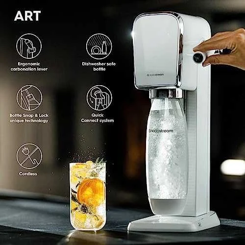 Gazuotų gėrimų gaminimo aparatas SodaStream ART, baltas