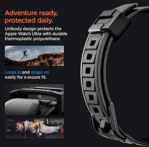 Spigen Rugged Armor „Pro” Apple Watch Ultra (49mm) juodos spalvos