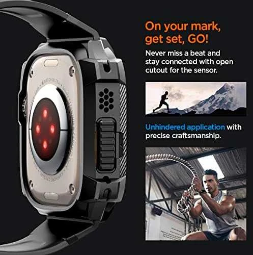 Spigen Rugged Armor „Pro” Apple Watch Ultra (49mm) juodos spalvos